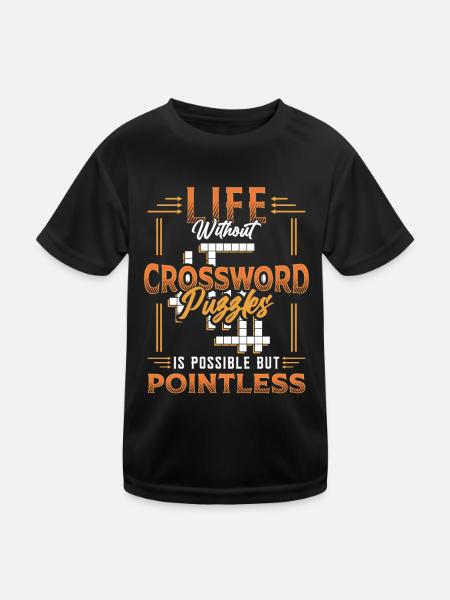 Amateurs de mots croisés Mots croisés - T-shirt sport Enfant - noir - Devant