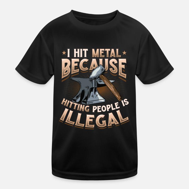 Hit Metal Blacksmith Kids Functional T-Shirt