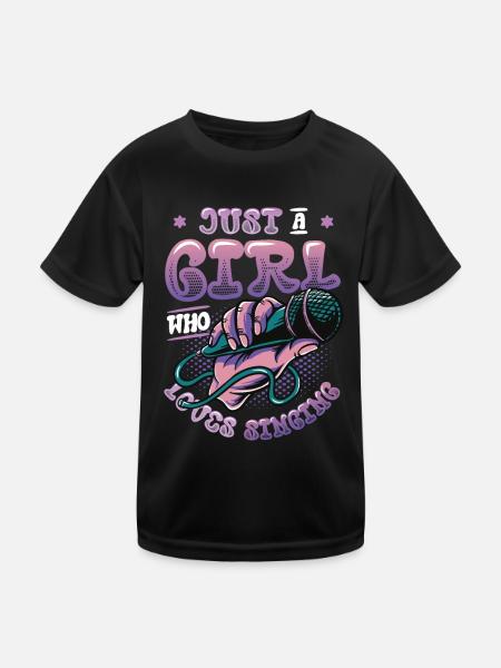Juste une fille qui aime chanter, chanteuse de chorale - T-shirt sport Enfant - noir - Devant
