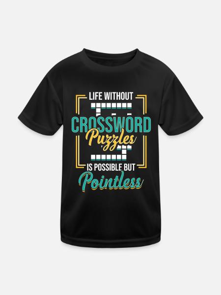 Amateurs de mots croisés, Mots croisés - T-shirt sport Enfant - noir - Devant