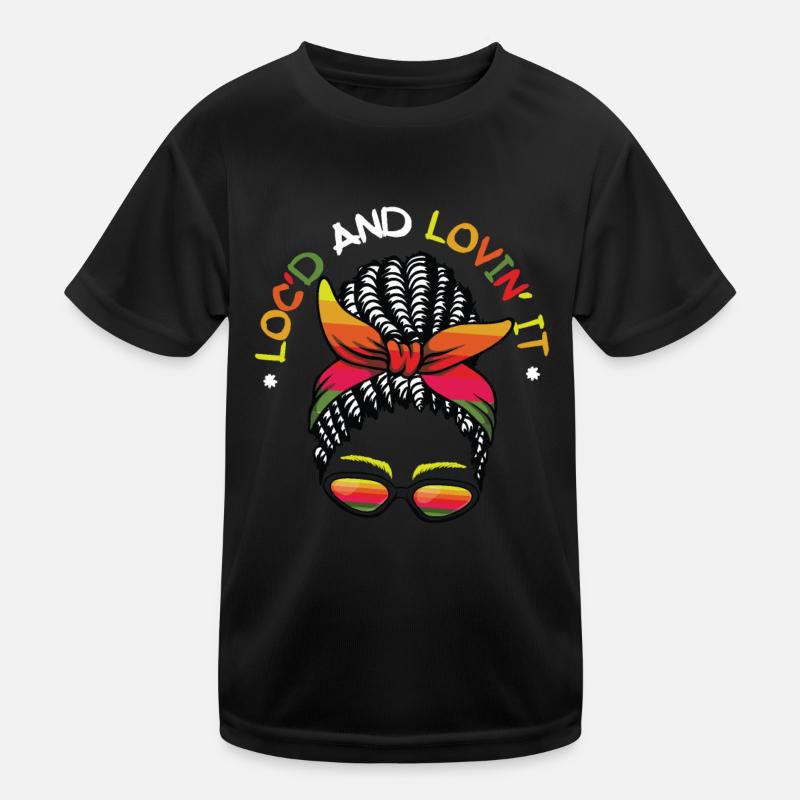 Locd And Lovin It Dreadlocks Melanin Black Queen - Kids Functional T-Shirt - black