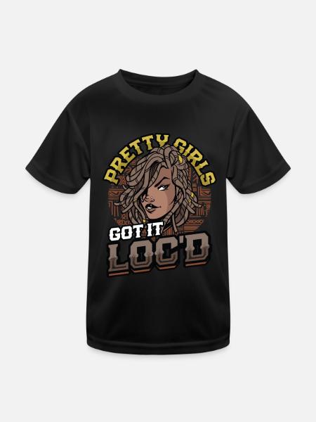 Pretty Girls Got It Locd Dreadlock Melanin Black - T-shirt sport Enfant - noir - Devant
