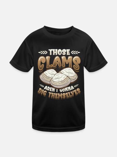 Diese Muscheln Graben Sich Nicht Selbst Aus - Kinder Funktions-T-Shirt - Schwarz - Vorne