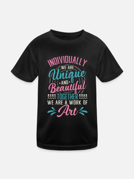 Ensemble, nous sommes une œuvre d’art, enseignante préscolaire - T-shirt sport Enfant - noir - Devant