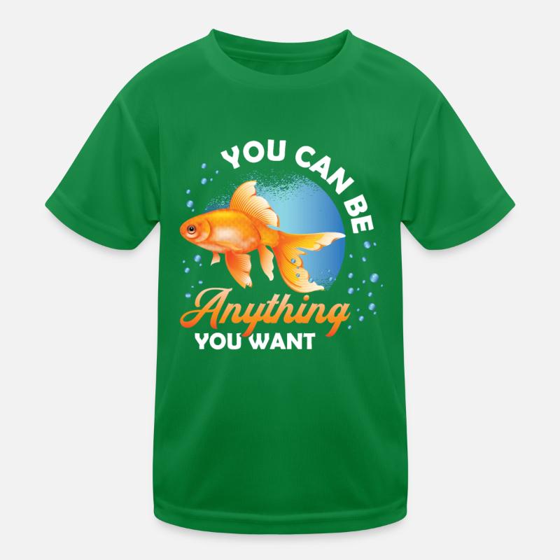 Goldfish Be A Shark, motivational message Kids Functional T-Shirt