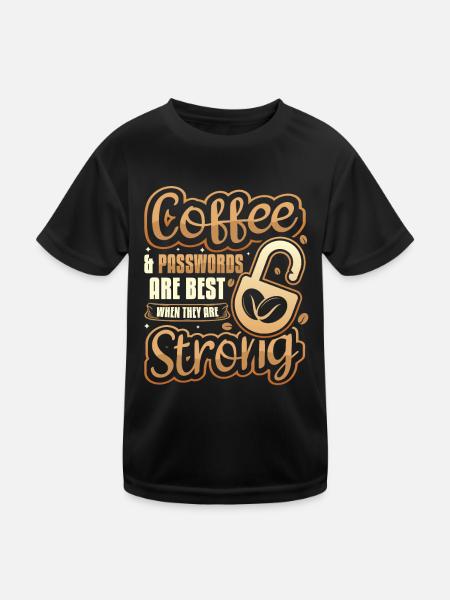 Café et mot de passe - T-shirt sport Enfant - noir - Devant