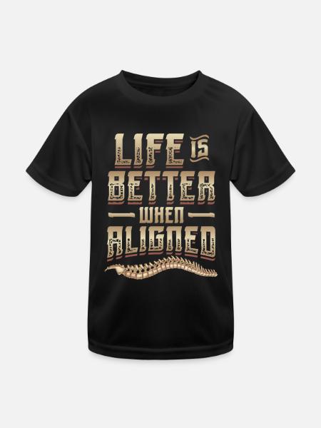 Das Leben Ist Besser, Weil ich Chiropraktiker bin - Kinder Funktions-T-Shirt - Schwarz - Vorne