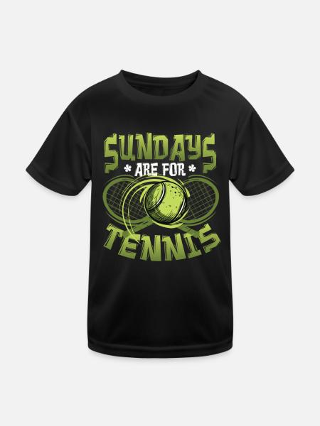Les dimanches sont pour les joueurs de tennis - T-shirt sport Enfant - noir - Devant
