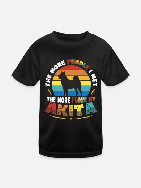 Je Mehr Menschen Ich Treffe, Desto Mehr Liebe Ich - Kinder Funktions-T-Shirt - Schwarz - Vorne