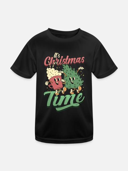 It's Christmas time - Kids Functional T-Shirt - black - Front
