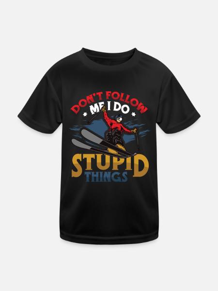 Ne me suivez pas, je fais des choses stupides - T-shirt sport Enfant - noir - Devant