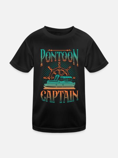 Ponton bateau, capitaine ponton - T-shirt sport Enfant - noir - Devant