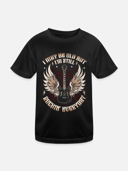 I may be old, but I'm still rocking - Kids Functional T-Shirt - black - Front