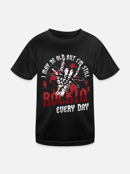 I may be old, but I'm still rocking - Kids Functional T-Shirt - black - Front