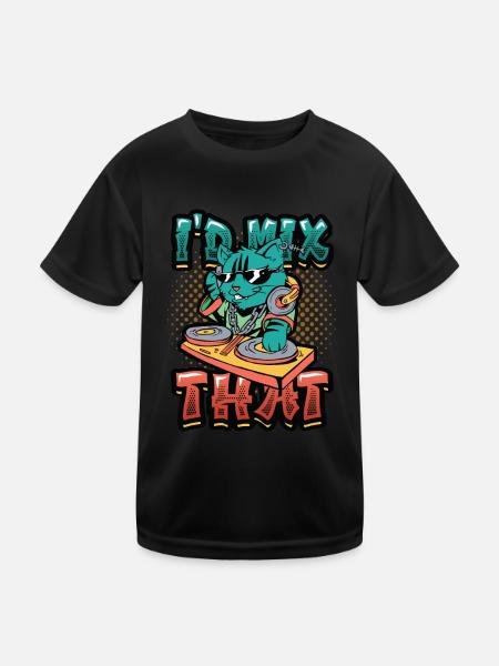 I'd Mix That Music, Dj House, Dance Music - Kids Functional T-Shirt - black - Front