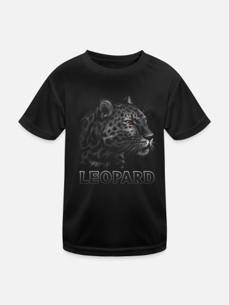 Amoureux léopard Imprimé Léopard - T-shirt sport Enfant - noir - Devant