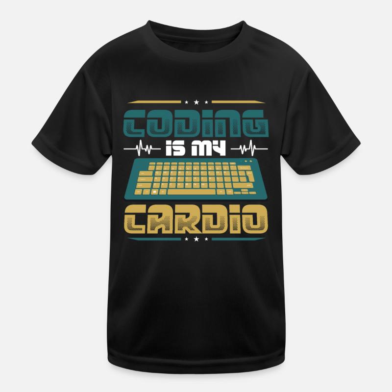 Coding Is My Cardio, Code Programmer Kids Functional T-Shirt
