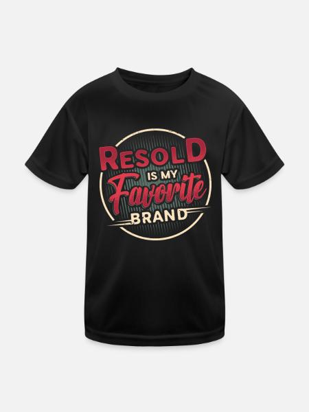 Resold Is My Favorite Brand, Flea Market, Thrifting - Kids Functional T-Shirt - black - Front