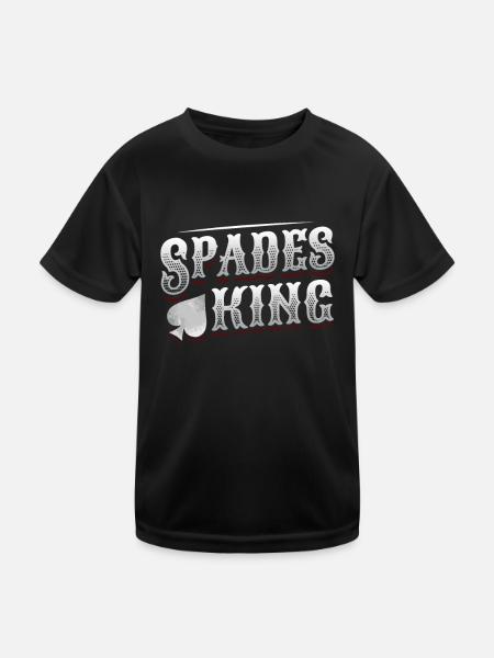 Pik König, Pik Karten - Kinder Funktions-T-Shirt - Schwarz - Vorne