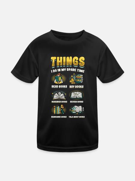 Amateur de livres, Lecture, Livres, Addicted - T-shirt sport Enfant - noir - Devant