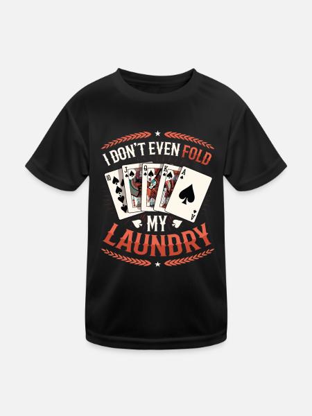 Je ne plie même pas mon linge, casino poker - T-shirt sport Enfant - noir - Devant