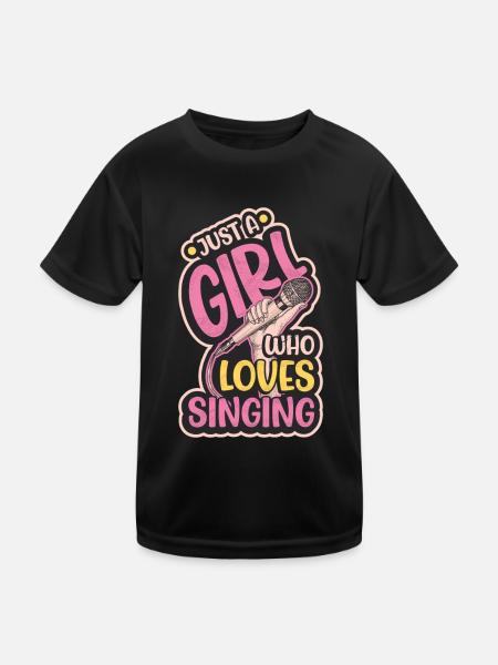 Just A Girl Who Loves Singing, Choir Singer Girl - Kids Functional T-Shirt - black - Front