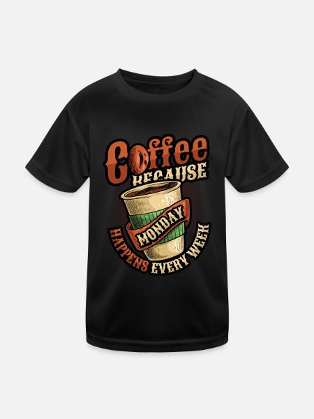 Café d’abord, détruire plus tard, caféine - T-shirt sport Enfant - noir - Devant