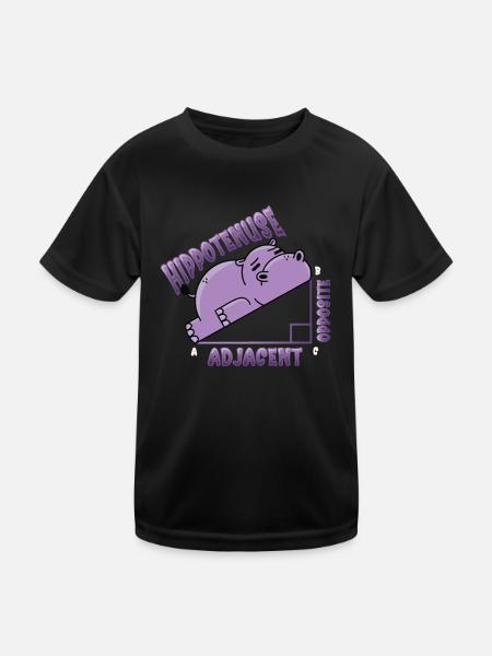 Hippotenuse, en face, adjacente - T-shirt sport Enfant - noir - Devant
