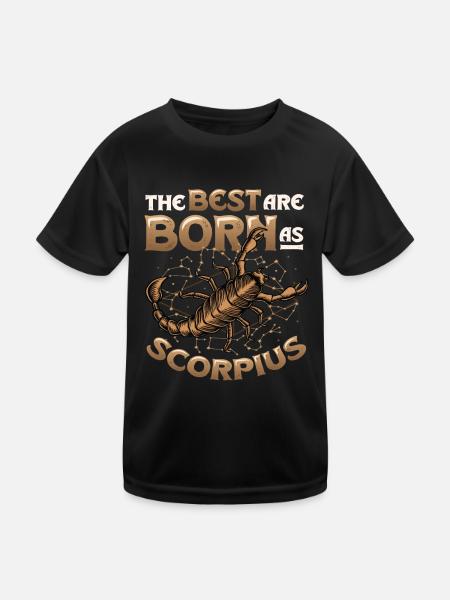 Die Besten Werden Als Skorpion Geboren - Kinder Funktions-T-Shirt - Schwarz - Vorne