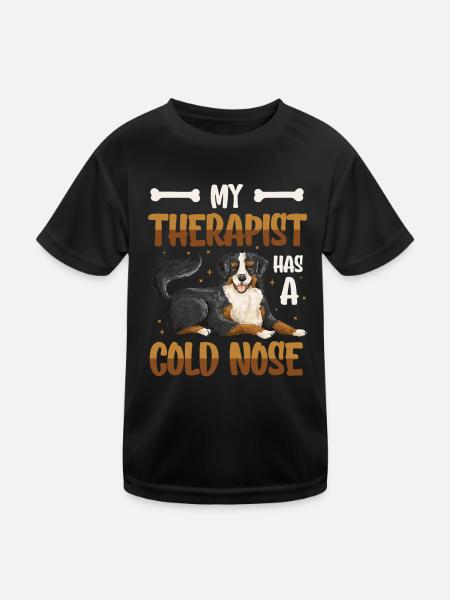 My therapist has a cold nose, dog lover - Kids Functional T-Shirt - black - Front