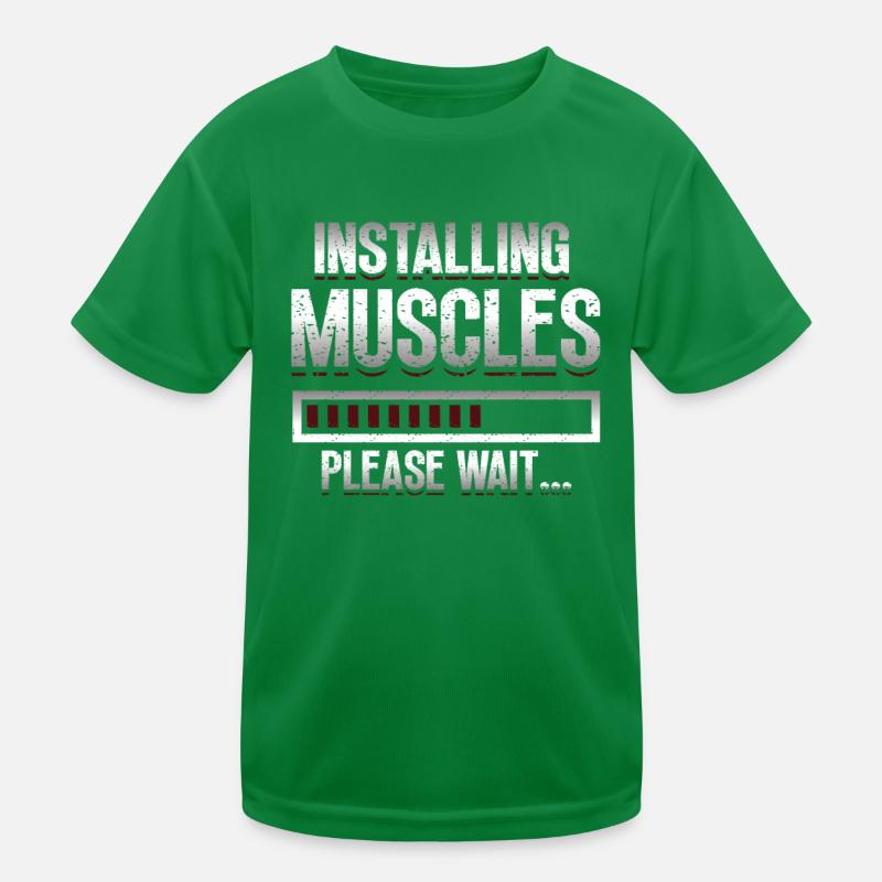 Installation of muscles, please wait Kids Functional T-Shirt