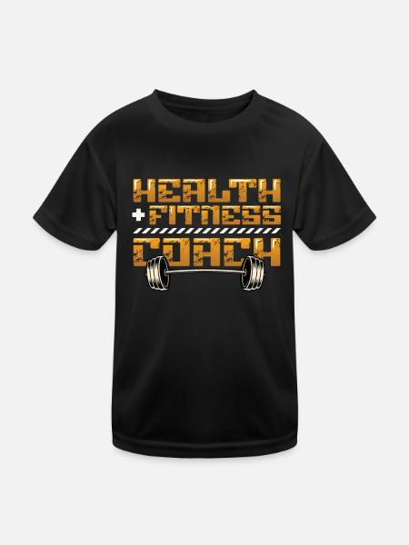 Persönlicher Gesundheits-fitness-trainer - Kinder Funktions-T-Shirt - Schwarz - Vorne