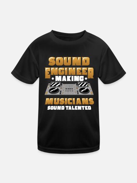 Drôle d’ingénieur du son et d’ingénieur du son - T-shirt sport Enfant - noir - Devant