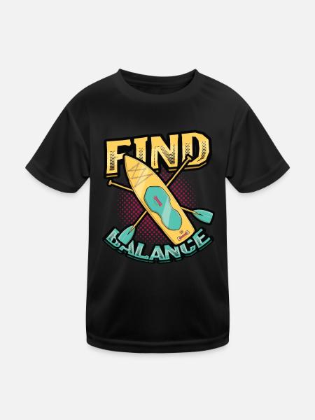 Balance Finden - Kinder Funktions-T-Shirt - Schwarz - Vorne