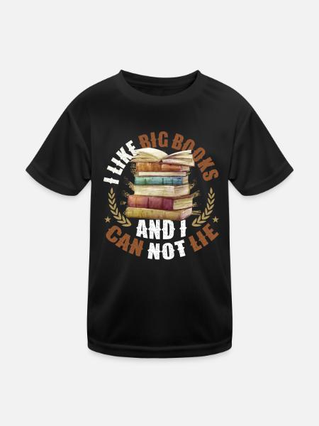 I like big books and I can't lie - Kids Functional T-Shirt - black - Front