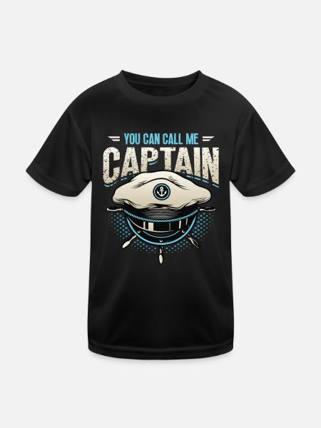 You can call me captain, boatman - Kids Functional T-Shirt - black - Front