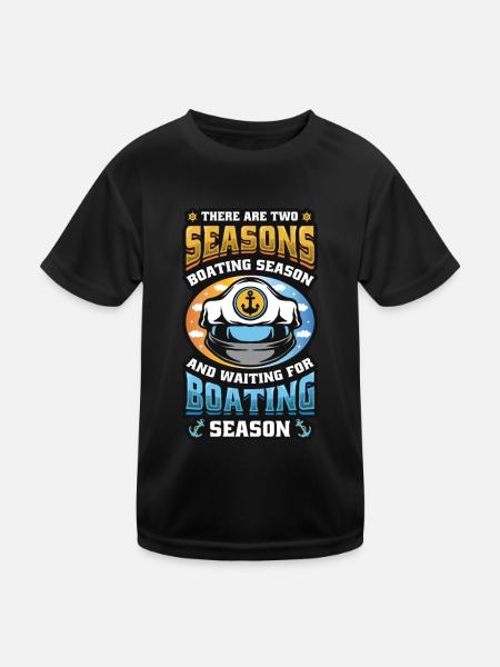 Waiting for the boating season, boatmen - Kids Functional T-Shirt - black - Front