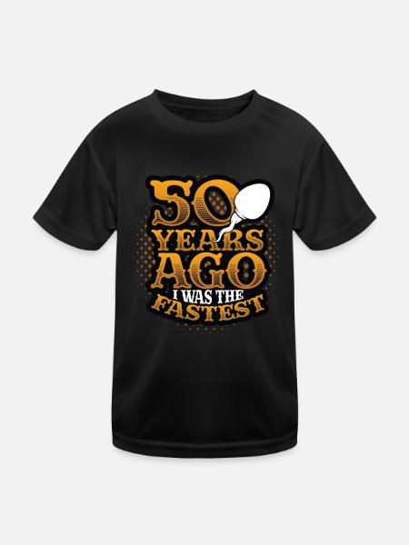 Il y a 50 ans, j’étais le 50 ans le plus rapide et le plus drôle. - T-shirt sport Enfant - noir - Devant