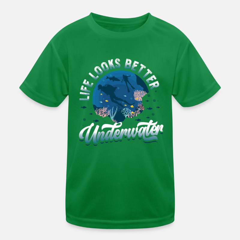 Das Leben Sieht Unter Wasser Besser Aus, Tauchen Kinder Funktions-T-Shirt