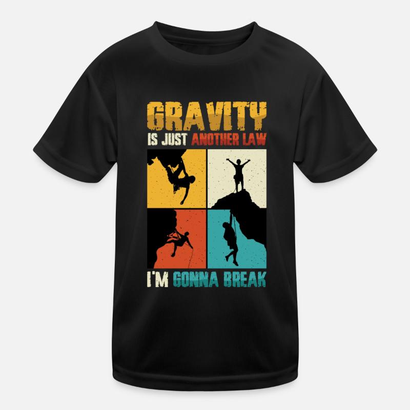 Anti-gravity bouldering, rock climbing Kids Functional T-Shirt