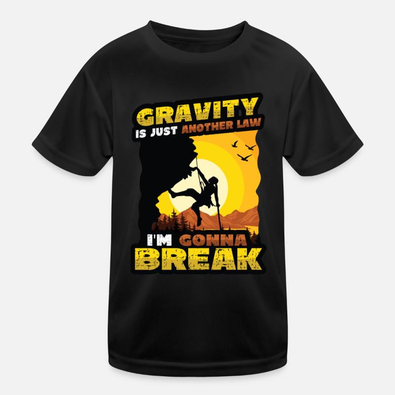 Anti-gravity bouldering, rock climbing Kids Functional T-Shirt