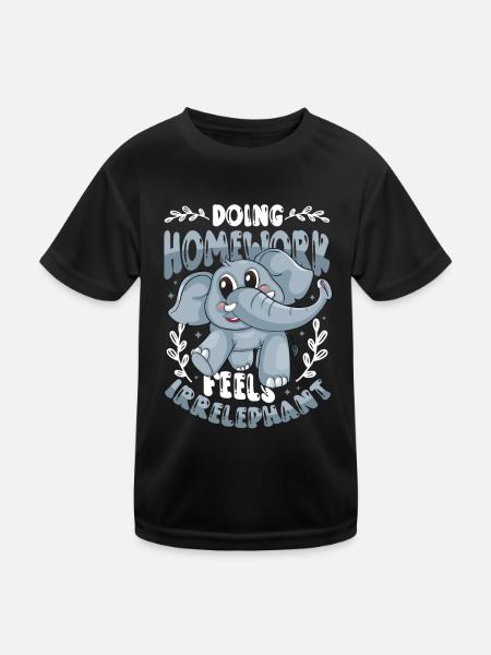Doing homework doesn't feel good - Kids Functional T-Shirt - black - Front