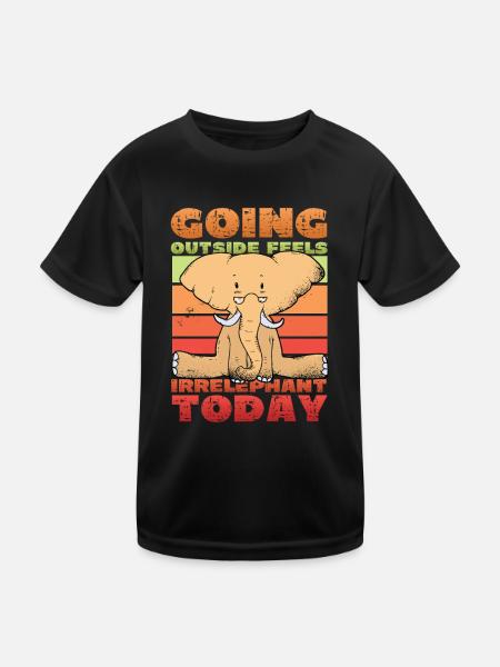 Draußen Zu Gehen, Fühlt Sich Heute Faul An - Kinder Funktions-T-Shirt - Schwarz - Vorne