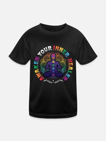 Awaken Your Inner Healer, Reiki Spiritual - Kinder Funktions-T-Shirt - Schwarz - Vorne