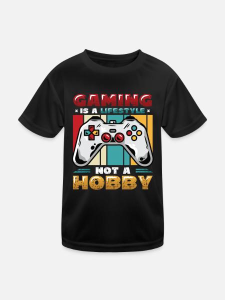 Spielen Ist Ein Lebensstil, Kein Hobby - Kinder Funktions-T-Shirt - Schwarz - Vorne