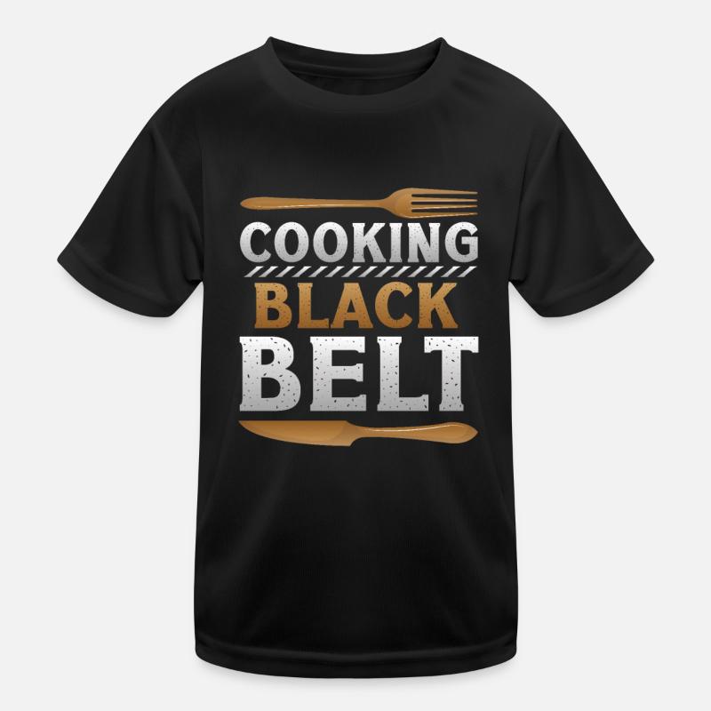 Kochen, Schwarzer Gürtel, Chefkoch Kinder Funktions-T-Shirt