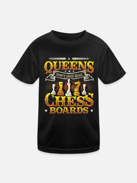 Damen Beherrschen Nicht Nur Die Schachbretter - Kinder Funktions-T-Shirt - Schwarz - Vorne