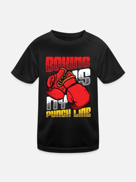 La boxe est ma punchline, les boxeurs, les arts martiaux - T-shirt sport Enfant - noir - Devant