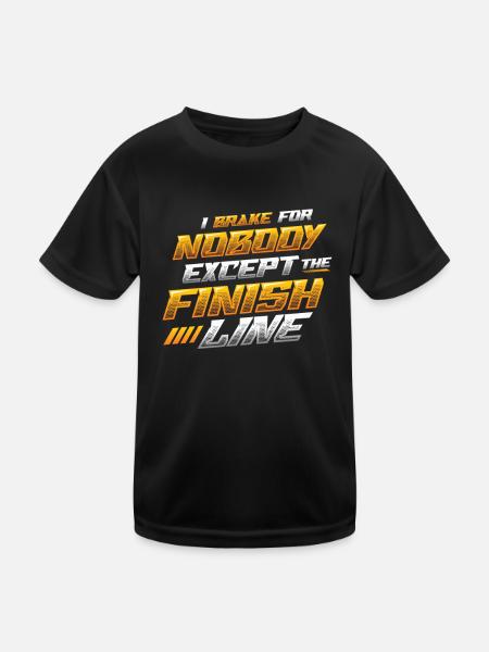 Je ne freine pour personne sauf la ligne d’arrivée - T-shirt sport Enfant - noir - Devant