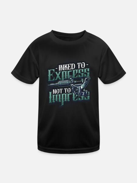 Encré pour exprimer, pas pour impressionner le tatouage - T-shirt sport Enfant - noir - Devant